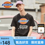 dickies 纯棉短袖T恤男 情侣男女同款 印花休闲百搭上衣7087 黑色 2XL