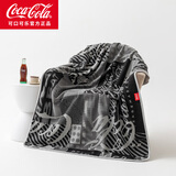 可口可乐披肩毯 608g摇粒绒双面暖绒夏季午休空调毯沙发毯 灰黑色 100*160cm