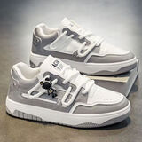 無肯男鞋2025秋季时尚潮流百搭青少年运动板鞋子男士休闲厚底小众潮鞋 RF-8110灰色 42