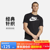 耐克(NIKE)男短袖T恤 纯棉 运动休闲 经典简约 AR5005-010 黑色XXL