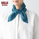 无印良品（MUJI）源自天然的接触冷感 带口袋围巾  围脖女 服饰配件方巾 DDB60C4S 烟熏绿色 11*105cm
