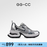 GG-CC【明星同款】月落星河银色厚底老爹鞋女2023秋季新款G23X4317 银色 皮面 37