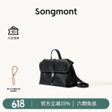 Songmont山下有松李娜同款山行系列随游小挎包植鞣皮单肩斜挎包 烟墨黑 （白钢五金） 小包