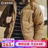 马登工装 美式休闲白鸭绒羽绒服户外防风面包服保暖外套男冬新年战袍 卡其色 L