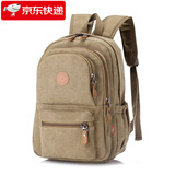 酷奇袋鼠加厚耐磨帆布双肩背包男女通用中小号户外出行背包轻便帆布休闲包