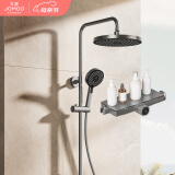 九牧（JOMOO）枪灰置物除垢一键启停定温定流淋浴花洒套装36618-783/HBS-1