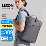 乐上（LEXON）双肩包商务笔记本电脑包14/15.6/16英寸旅行背包时尚男士书包灰色