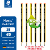 施德楼（STAEDTLER）德国原装进口小学生铅笔 学生铅笔高档 日常书写铅笔HB/2H/2B铅笔考试专用  施德楼120 开学季文具 120 2B 6支散装