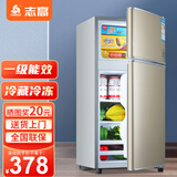 志高（CHIGO）小冰箱迷你小型家用冷藏冷冻两用宿舍出租房用双门办公室电冰箱节能省电 【一级能效】76L金色【三天约一度电】
