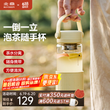 北鼎（Buydeem）泡茶随手杯 茶水分离家用耐高温玻璃杯便携办公水杯节日送礼 【鹅仔黄】随心饮|茶水分离470ml
