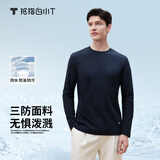 拇指白小T【三防T】秋冬新品李小冉长袖t恤男士纯棉t恤圆领白小丅打底衫 三防-藏青男款 L