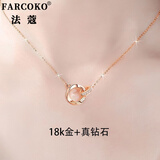 法蔻彩金色双环项链女莫比乌斯手镯玫瑰金吊坠生日礼物送女友老婆 轻奢款（彩金+真钻石）