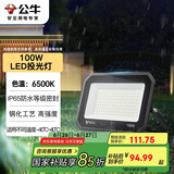 公牛（BULL）LED投光灯户外庭院工厂园林灯露营灯 IP65防水等级100W-6500K白光