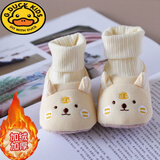 G.DUCKKIDS婴儿鞋子春秋软底男女宝宝鞋袜新生儿袜子鞋0-1岁冬季3防掉7个月8 22ht92-加绒卡其 1双 均码 内长12.0cm 6-12个月