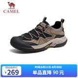 骆驼（CAMEL）男士户外登山复古网面休闲低帮徒步鞋 G14S342046 棕/黑 41