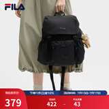 FILA斐乐情侣款男士女士背包2025夏季新品毛绒小熊双肩包书包电脑包 正黑色-BK XS