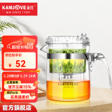 金灶（KAMJOVE）玻璃茶壶 按压式飘逸杯 茶水壶玻璃茶具 茶水分离杯泡茶器泡茶壶 TP-140搭配玻璃杯K-106【4只装】