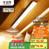 公牛（BULL）感应橱柜灯衣柜灯LED人感光感磁吸 卧室床沿玄关小夜灯60CM3000K