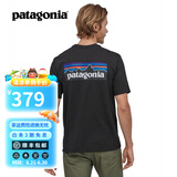 巴塔哥尼亚（Patagonia）男女情侣通勤短袖夏季P-6 Logo混纺棉休闲潮流户外透气T恤 38504 BLK黑色 M