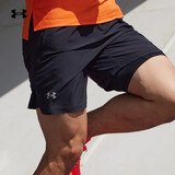 安德玛（Under Armour）春夏Launch男子二合一7英寸跑步运动短裤1382641 黑色001 XL