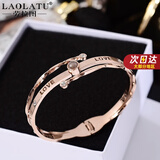 劳拉图（LAOLATU）手镯女网红爱的告白记忆我爱你100种语言投影手环生日情人节礼物 【免费刻字】手镯（玫瑰金色）