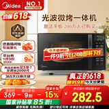 美的（Midea）微波炉烤箱一体机 小型家用20升微波炉  光波加热 钻石背板（M1-L201B）