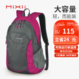 米熙mixi休闲运动双肩包女14英寸电脑包大容量旅行包18吋玫红M5005