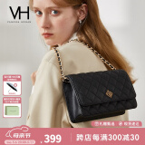 VANESSA HOGAN【520礼物】VH女包繁花系列极光菱格包时尚轻奢链条包单肩斜挎包 黑色+礼袋（送礼推荐）