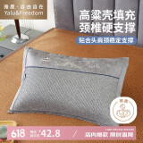 雅鹿·自由自在 凉席枕头枕芯 护颈深度睡眠藤席面夏凉枕 灰色40*60cm 一对拍2