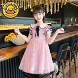 G.duck女童连衣裙儿童公主裙夏季小女孩衣服裙子夏天夏装2026新款童装女 2265粉色 110 cm(110cm)
