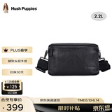 暇步士（Hush Puppies）男士单肩包斜挎包新款时尚户外通勤真皮邮差包牛皮小背包送男友 黑色HA-2011708W-5710