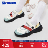 斐乐（FILA）FUSION斐乐玛丽珍凉鞋女鞋新款凉拖魔术贴海螺沙滩鞋 雪白/港灰绿-SH 36