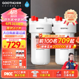 GOOTHO大白瓶前置过滤器 全屋家用自来水过滤净水器大通量大蓝瓶中央过滤通用滤芯除余氯阻垢 10寸双联阻垢版【PP+FOF】