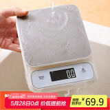 拜杰电子秤厨房秤防水秤食物烘焙称克重秤LED显示不锈钢秤面5kg/0.1g