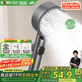 四季沐歌（MICOE）增压淋浴花洒喷头 加压卫浴淋浴喷头枪灰花洒头莲蓬单头手持花洒