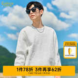 卡宾（CABBEEN）【创意棋盘格】男装提花针织衫2024秋冬新款宽松休闲情侣毛衣 米白色12 L /175/50