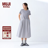 无印良品（MUJI）女式 凉感 短袖连衣裙 女装裙子25年夏季连身裙凉感物语 BC2LKA5S 灰色 M (160/84A)