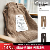 马登工装 复古灯芯绒休闲裤纯棉直筒裤宽松阔腿长裤子男春季 卡其色 28