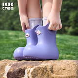Kocotreekk树儿童雨鞋轻便防滑雨靴儿童女孩防雨鞋提耳设计 鼠尾紫  28 