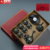 正扬石磨自动茶具套装家用亚光西域风情懒人泡茶壶冲茶器复古功夫陶瓷 亚光自动(风情)-6杯+礼盒装