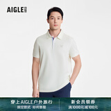 AIGLE艾高短袖POLO衫T恤春夏DFT速干吸湿排汗户外休闲运动舒适男 茉莉白 BC421 XL