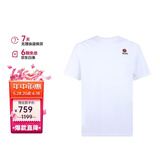 高田贤三（KENZO）男士白色棉质小花朵绣标短袖T恤 FC6 5TS412 4SG 01 L礼物送男生