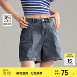 森马牛仔裤女简约时尚A字裤ins潮夏季凉感短裤休闲风109324122005