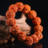 山中玉【刘宇宁同款】爆肉金刚菩提子手串男女士链大双龙纹文玩生日礼物 六瓣爆肉金刚手串17-19mm+工具