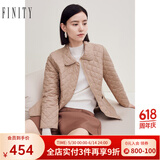 菲妮迪（FINITY）品牌棉衣棉服秋季简约卡其保暖轻薄通勤外套 卡其色 L