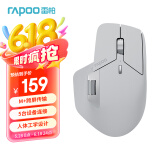 雷柏（Rapoo） MT760Mini中小手无线/蓝牙/有线多模办公鼠标 人体工学跨屏传输150小时续航11键可定义 灰白