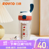 日康（rikang）水杯 儿童吸管杯直饮杯学生便携双饮杯400ml B1063-2 橙色