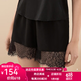 金三塔商场同款金三塔睡衣女真丝蕾丝花边家居裤睡裤家居服YSF9B903 黑色7100 XL