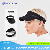 迪卡侬（DECATHLON）空顶帽男女夏天遮阳帽太阳帽鸭舌帽户外运动帽跑步帽子RUNC 新黑色-可调节松紧带款 新空顶帽松紧带（建议头围50-62厘米）