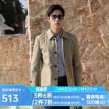 雅戈尔（YOUNGOR）风衣男翻领单风衣锦纶耐穿舒适透气男士上衣外套 GYDF424995YQA卡其 L 175/96A